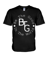 Be The Good White Logo Many Colors V-Neck T-Shirt thumbnail