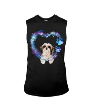 Shih Tzu Heart Green Purple Sleeveless Tee tile