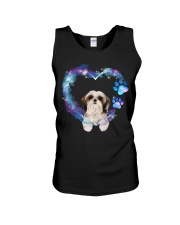 Shih Tzu Heart Green Purple Unisex Tank tile