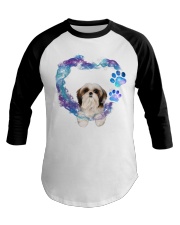 Shih Tzu Heart Green Purple Baseball Tee tile