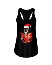 German Shepherd In Pocket Christmas Ladies Flowy Tank tile