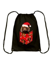 Dachshund In Pocket Christmas Drawstring Bag tile
