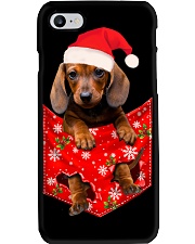 Dachshund In Pocket Christmas Phone Case tile