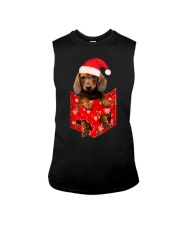 Dachshund In Pocket Christmas Sleeveless Tee tile