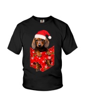 Dachshund In Pocket Christmas Youth T-Shirt tile