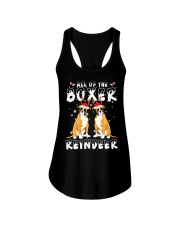 Boxer Reindeer Christmas Ladies Flowy Tank tile