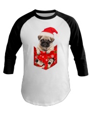 Pug In Pocket Christmas Baseball Tee tile