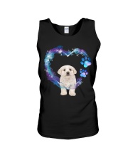 Maltese Heart Green Purple Unisex Tank tile