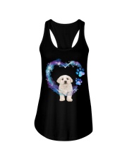 Maltese Heart Green Purple Ladies Flowy Tank tile