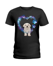 Maltese Heart Green Purple Ladies T-Shirt tile