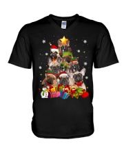 French Bulldog Christmas V-Neck T-Shirt tile