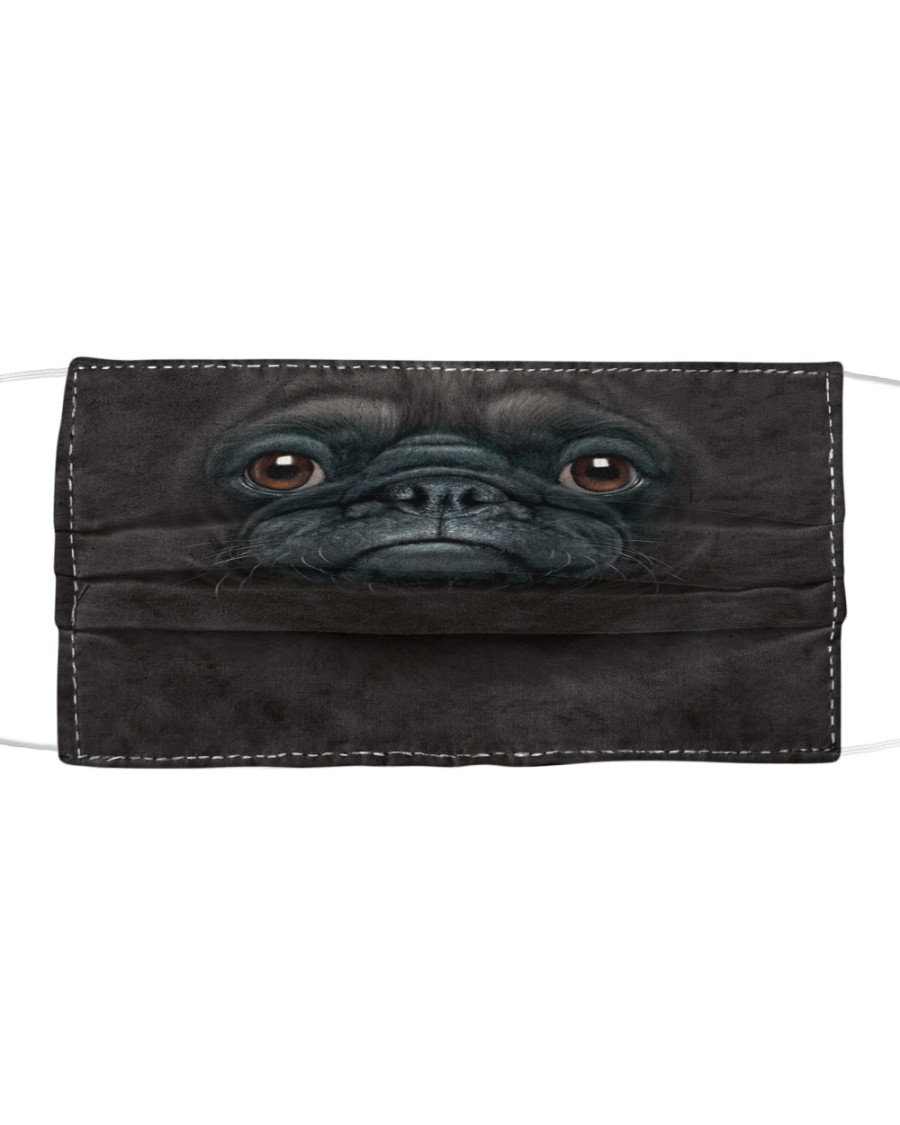 Pug Black Cloth face mask