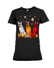 German Shepherd Halloween Premium Fit Ladies Tee tile
