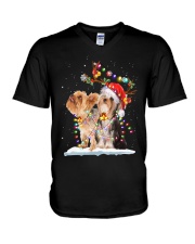 Yorkshire Terrier Light Christmas V-Neck T-Shirt tile
