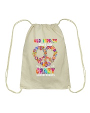Old hippie don't die Drawstring Bag thumbnail