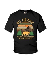 Go ouside - A bear kills you 4 Youth T-Shirt thumbnail