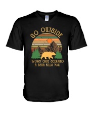 Go ouside - A bear kills you 4 V-Neck T-Shirt thumbnail