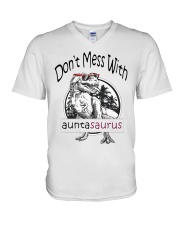 Don't mess with auntasaurus V-Neck T-Shirt thumbnail