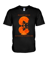 Bigfoot saw me V-Neck T-Shirt thumbnail