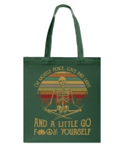 I am mostly peace love and light Tote Bag thumbnail