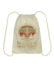 I am mostly peace love and light Drawstring Bag thumbnail