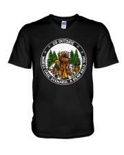 Go ouside - A bear kills you 2 V-Neck T-Shirt thumbnail