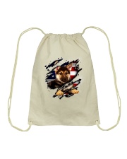 German Shepherd Flag America Drawstring Bag thumbnail