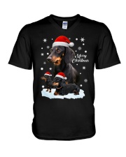 Dachshund Christmas V-Neck T-Shirt thumbnail