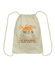 Go outside - Worst case scenario - a bear eats you Drawstring Bag thumbnail