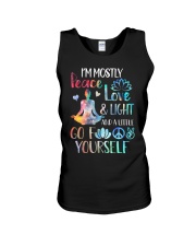 I'm mostly peace love and light Unisex Tank thumbnail