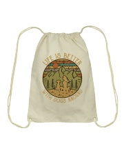 Life is better with dogs around Drawstring Bag thumbnail