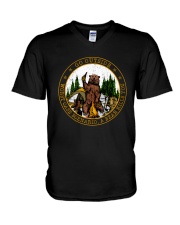 Go ouside - A bear kills you V-Neck T-Shirt thumbnail