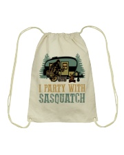 I party with sasquatch Drawstring Bag thumbnail