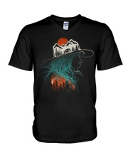 Camping - Girl V-Neck T-Shirt thumbnail