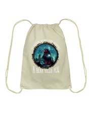 Go ouside - A bear kills you 3 Drawstring Bag thumbnail