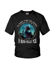 Go ouside - A bear kills you 3 Youth T-Shirt thumbnail