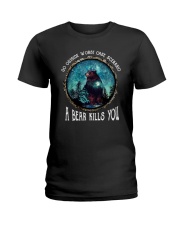 Go ouside - A bear kills you 3 Ladies T-Shirt thumbnail