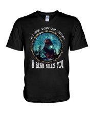Go ouside - A bear kills you 3 V-Neck T-Shirt thumbnail