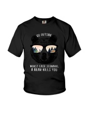 Go outside - a bear kills you Youth T-Shirt thumbnail