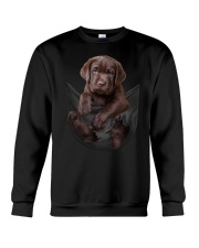 Chocalate Labrador In Pocket Crewneck Sweatshirt thumbnail