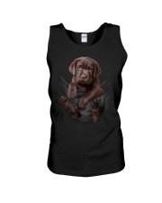Chocalate Labrador In Pocket Unisex Tank thumbnail