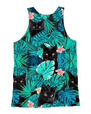 Cat Tropical Flowers All-over Unisex Tank back