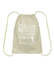 Flip Flop - Dog Lovin - Kinda Girl Drawstring Bag thumbnail