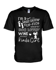 Flip Flop - Dog Lovin - Kinda Girl V-Neck T-Shirt thumbnail