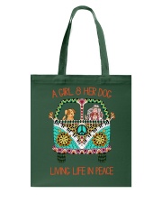 Girl - Her Dog Living Life In Peace Tote Bag thumbnail