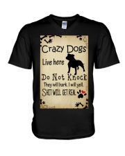 Crazy Dogs - Paw V-Neck T-Shirt thumbnail