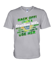 Back off- Brazilian Wife V-Neck T-Shirt tile