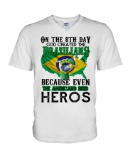 GOD CREATE BRAZILIANS 1 V-Neck T-Shirt tile