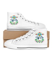 UFF DA NORWEGIAN ROSEMALING Women's High Top White Shoes inside-left-outside-left