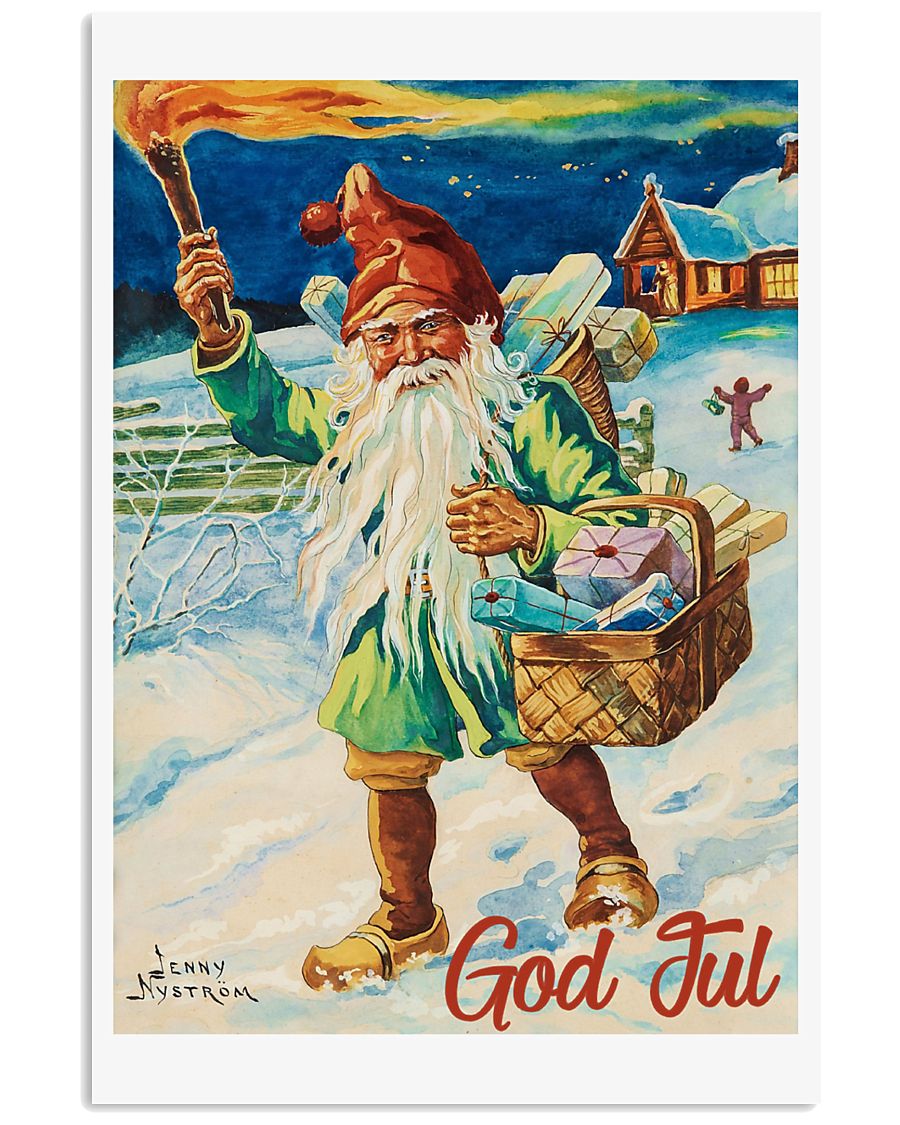 NORWAY GOD JUL NISSE 1947 VINTAGE 11x17 Poster